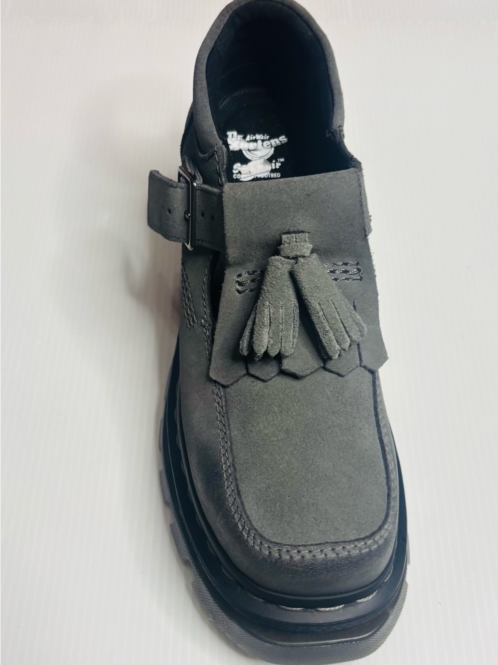 DR MARTEN CORRAN WAXY SUEDE MARY JANE HEELED SHOES - Picture 12 of 15